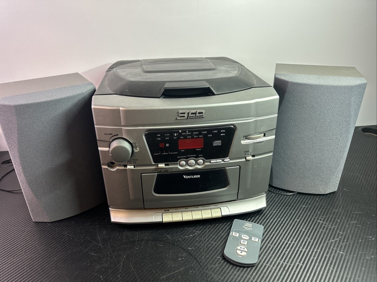 Venturer CD2315, 3 CD Home Stereo System AM/FM Cassette *See Full