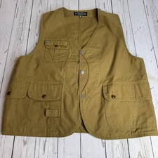 J. Peterman Co 4 Pocket Vest Mens Size 40 Brown Utility Canvas Sleeveless