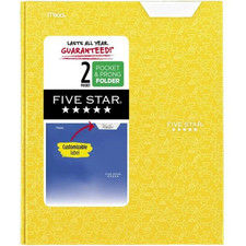 Five Star Pocket  Prong Paper Folder Geometric Pattern : 9 in. x 11 in. Harves