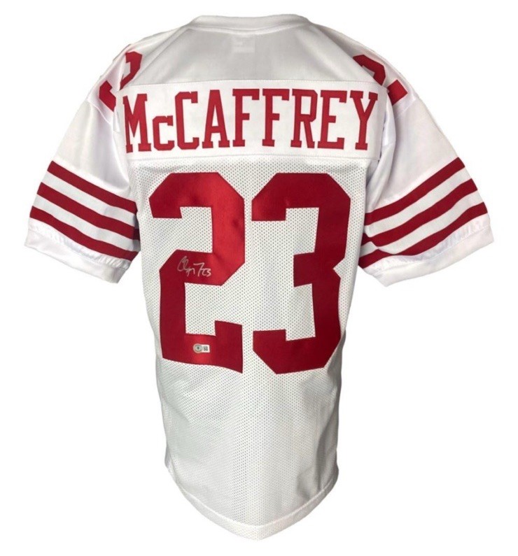 Christian McCaffrey Autographed Signed San Francisco 49ers Jersey with Beckett COA 