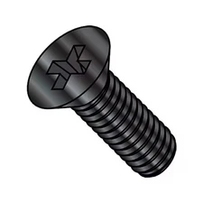 M4-0.70 x 10 mm Phillips Flat Machine Screw, Black Oxide Steel, 3000 PK,
