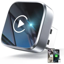 2-in-1 Wireless CarPlay Adapter Support Apple CarPlay & Android Auto, Mini Bl...
