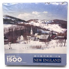 Springbok By Hallmark 1500 Piece Puzzle Winter In New England 28 3/4 x 36 Inches