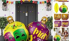 Pcs 3Inch Mardi Gras Inflatable Decorations Ball Outdoor Giant 2 Masquerade