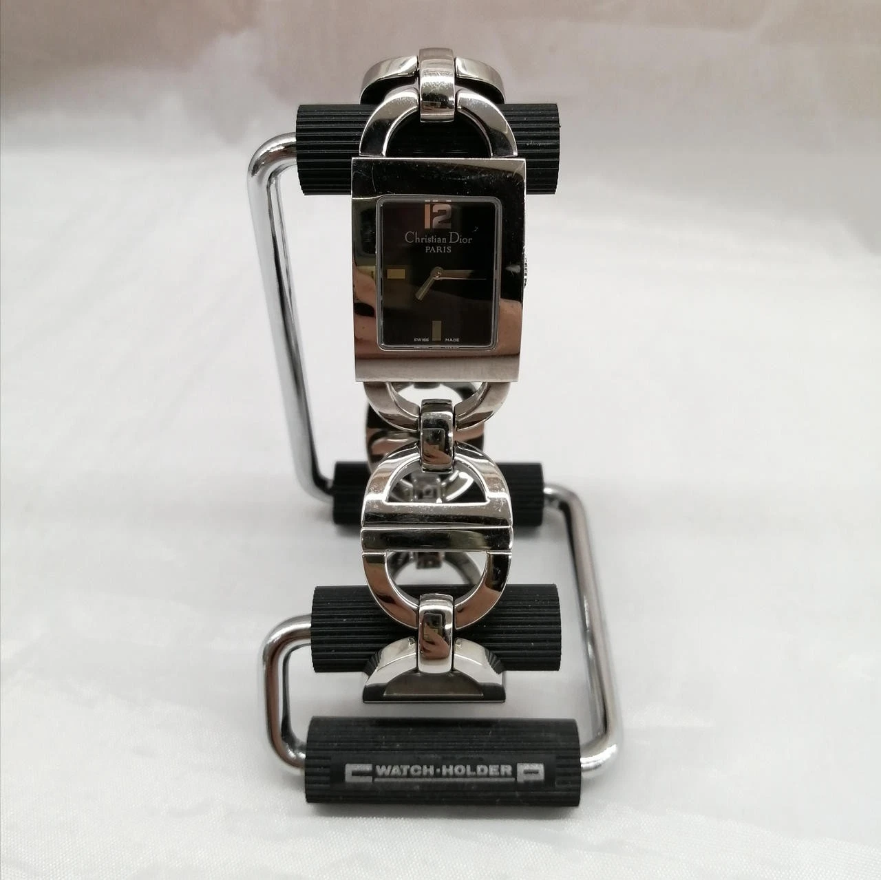 Montre femme CHRISTIAN DIOR D78 109 quartz cadran noir fabrication suisse carré occasion