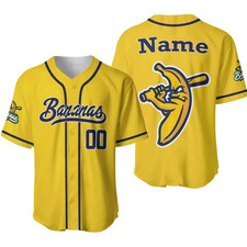 Savannah Bananas Custom Name Number Baseball Jersey Shirt Full Size S-5XL ET1310