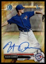 2017 Bowman Draft Chrome Pick Autographs Gold Refractor Hagen Danner Auto 02/50