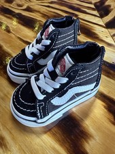 Vans Sk8-Hi Zip Buty dla małych dzieci Czarne Białe Rozmiar 2.0 US Chłopięce/Dziewczęce Sneakersy W TYM