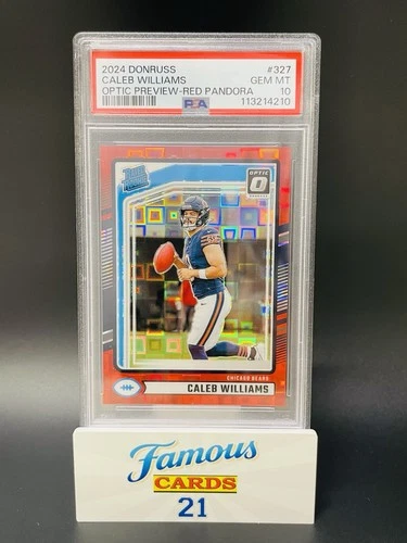 2024 Panini Donruss CALEB WILLIAMS Rookie RED PANDORA PSA 10 Gem Mint RC SP NFL