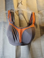 Syrokan Max Control High Impact Underwire Sports Bra Grey Orange 38E NEW