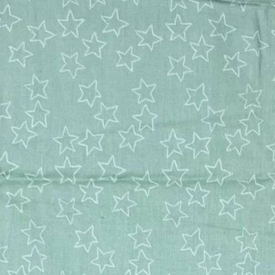 Lotta Jansdotter Stella green star print cotton fabric by Windham blockprint