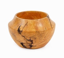 1999 Burled Box Elder Maple Bowl Wooden Burl Vase Handmade Hand-Turned Vintage