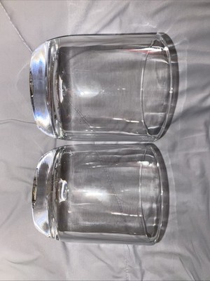 Two Jim Beam Whiskey 5 Ounce Glasses Ribbon Logo Emblem In The Bottom