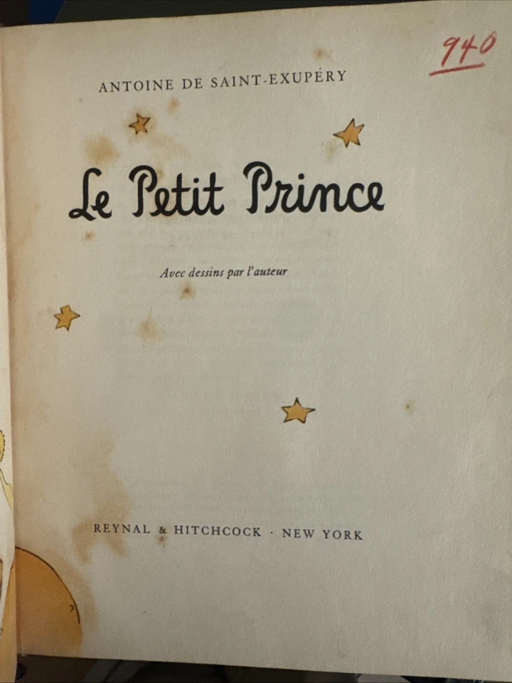 Le Petit Prince by Antoine de Saint-Exupery in French, 1943 First edition. Foto 2 de 4