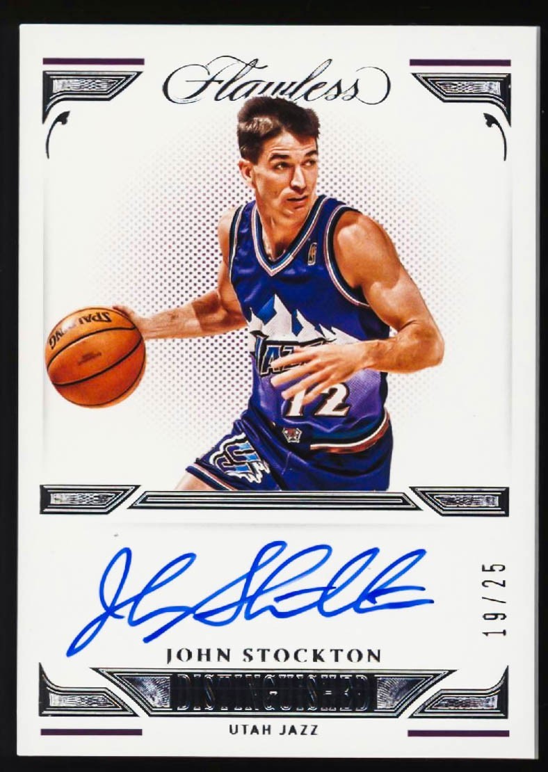 2021 Panini Flawless John Stockton Auto #19/25 Distinguished Autograph