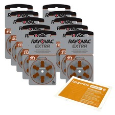60x Rayovac Extra Advanced 312 Hörgerätebat...