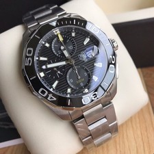 New TAG Heuer CAY211A.BA0927 Aquaracer Chronograph Men s Watch Black 43mm Stain