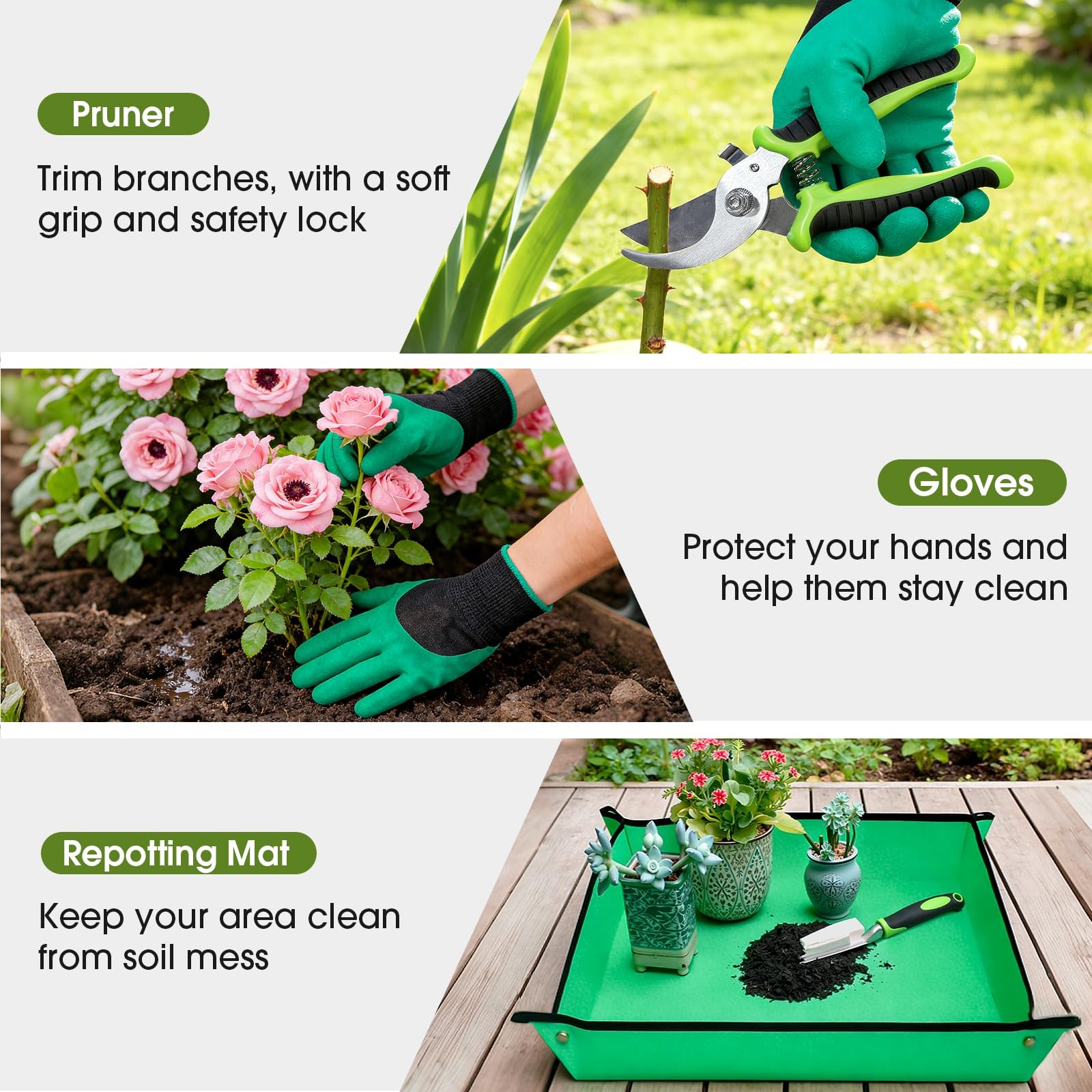 WOWBOX Garden Tools Set 10 PCS Heavy Duty Gardening Hand Tools Kit with Storage alternate view 4