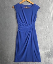 Chaps Navy Sleeveless Sheath Dress Size S Formal Wedding Wrap Waist