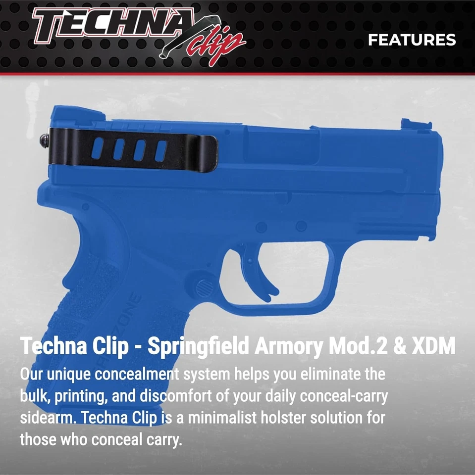 Techna Clip Concealment Carry Clip RH for Springfield XDM / XD Mod 2 XDMBR - Image 2 of 4
