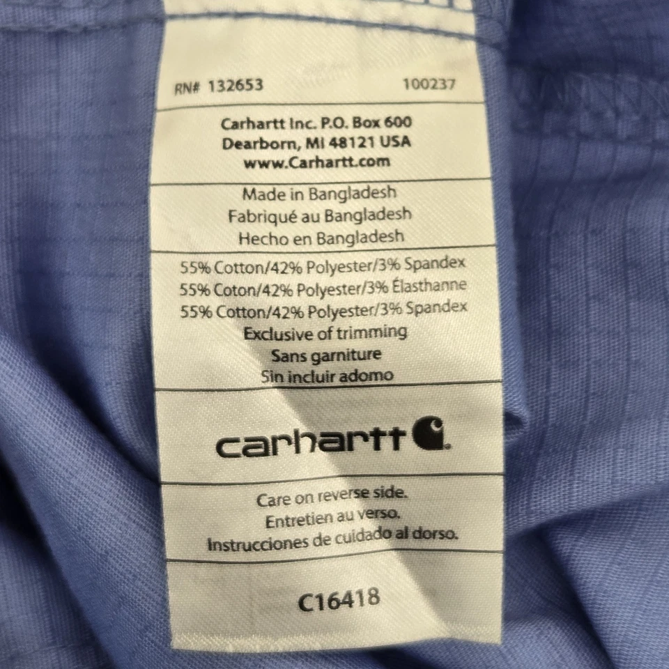 Blusa Médica Carhartt Hombre 3XL Azul Ropa Activa Logo PO#100237 Manga Corta Foto 4 de 4