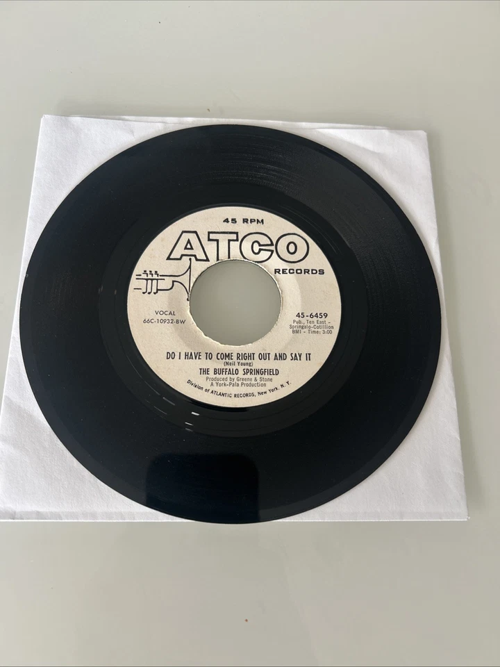 THE BUFFALO SPRINGFIELD For What It's Worth DJ PROMO 45 WHITE LABEL Atco 45-6459 - Image 3 of 4
