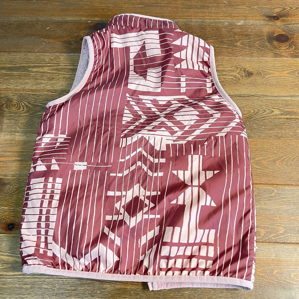Chaleco acolchado reversible Columbia Girls talla 8 capa polar rosa Foto 3 de 4