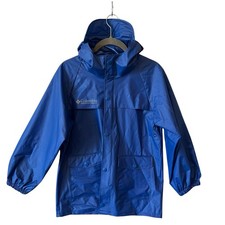Columbia Rain Jacket Youth Medium Hooded Coat Nautical Outdoors Blue