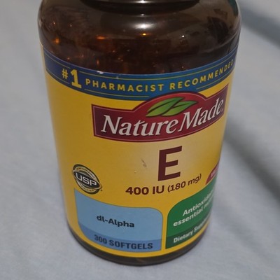   Nature Made Vitamin E 180 mg (400 IU) dl-Alpha - 300 Softgels - Dietary Supple
