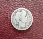 1916 Barber Quarter Dollar. Silver Coin Collection