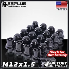 24pc Black M12X1.5 OEM Lug Nut Wheel Lock Combo Mag Seat Fit Toyota Lexus