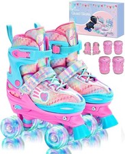Sportneer 4 Adjustable Light up Roller Skates for Girls - Size: M - New in Box