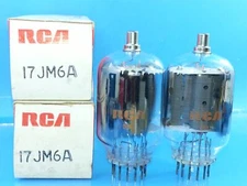 RCA 17JM6 POWER TUBE NOS NIB PAIR BLACK PLATE Valvola Lampe Valve