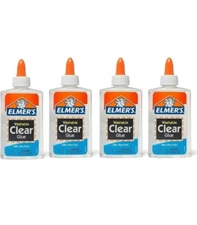 Elmer's Glue Liquid School Glue Clear Washable 5oz, (4 Pack)