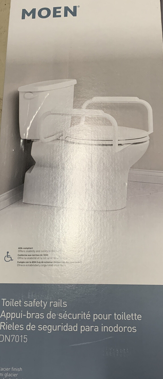 Moen DN7015 231/4" x 9" Toilet Safety Rails White Bin155