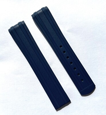 Original Omega Seamaster 20mm Blue Rubber Watch Band AND