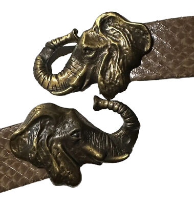 Paquette Vintage Belt Buckle Interlocking Double Elephant  display picture 2