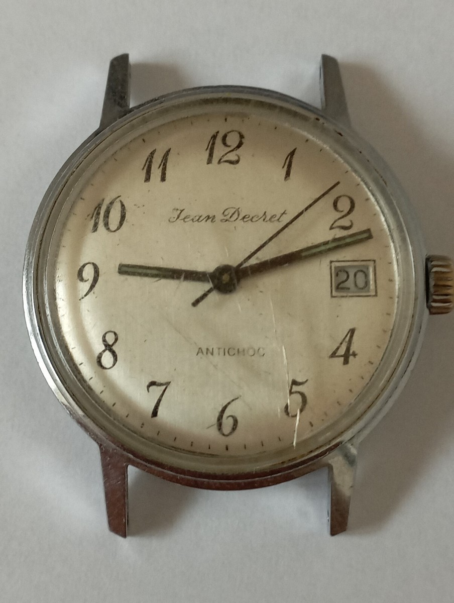 Cadran De Montre FE 140-1 Galbé Gris 29,90 Mm - Affiche Date à 3h - Pour Remplacement - Neuf Sans étiquette