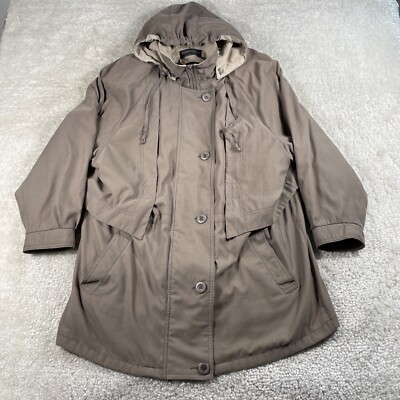Forecaster of Boston Coat Womens Large Jacket Button Zip Removable Liner  Hood