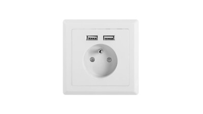 LANBERG Einzelsteckdose mit/mit 2xUSB 2,1A Ladegerät AC-WS01-USB2-E Steckdose