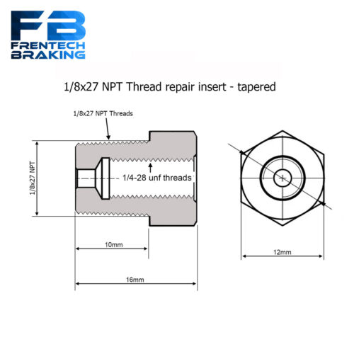 10x Brake Caliper Bleed Nipple Thread Repair Inserts (1/8x27 NPT External) - Picture 7 of 8