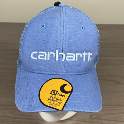Carhartt Canvas Mesh Back Logo Graphic Cap Wicks Sweat Dries Fast