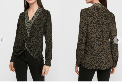 #ad #ad Express Leopard Print Twist Front Top Shirt New With Tags $18.74