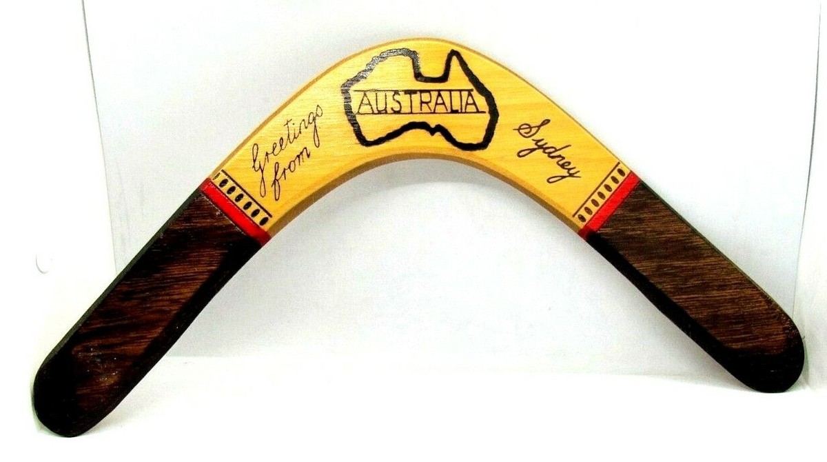 アボリジニブーメラン Genuine Aboriginal Throwing Boomerang Wooden Continent Sydney