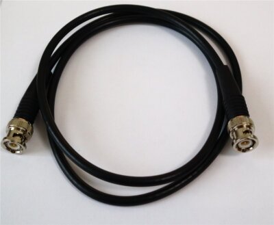 RG58 Koax-Kabel - 2 x BNC-Stecker - 50 Ohm - MIL-C-17 - schwarz - 1 m - NEU