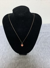 10k 18  Gold Chain  Stone Heart Pendant