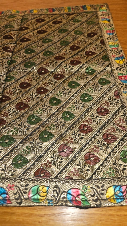 Rare Vintage Oriental Silk Handmade Table Mat Duo - Image 2 of 4
