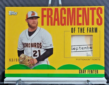 Gray Fenter 2020 Topps Pro Debut SP /99 FRAGMENTS OF THE FARM #FF-PT RC