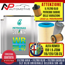KIT TAGLIANDO ALFA 159 1.9 JTD JTDM 116 120 136 CV 2005>+5L OLIO SELENIA WR 5W40