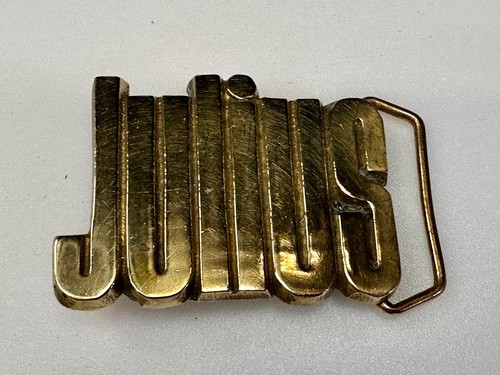 Custom Name Julius Block Letter Cutout Solid Brass 1978 Belt Buckle BBB Taiwan - Picture 14 of 18